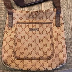 💯 Authentic Gucci GG Small Canvas Crossbody Bag
